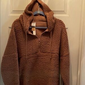 Victoria Secret CozyTeddy Bear  Brown Sherpa Hoodie